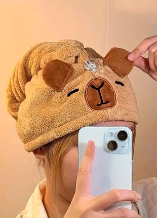Capybara Plush Dry Hair Cap Quick Dry Coral Velvet Shower Cap , Hair Towel, condition: New with tags, £4.39, £5.31 includes Buyer Protection