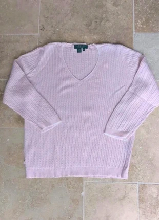 Magnifique pull fin torsadé, col V - Rose poudré - Femme L - Lauren Ralph Lauren, marke: Ralph Lauren, zustand: Sehr gut, größe: L / 40 / 12, 30,00 €, 32,20 € beinhaltet Vinted-Käuferschutz Pro
