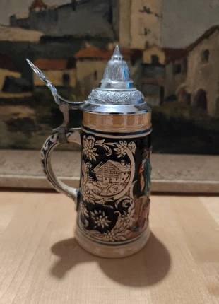 Chope de bière vintage avec couvercle métal, zustand: Gut, 9,99 €, 11,19 € inklusive Vinted-Käuferschutz