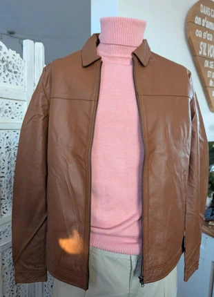 Perfecto homme cuir Camel Jacqs Leather – Taille M – Réf. Achille, marque: jacqs leather, état: Très bon état, taille: M, 49,99 €, 53,19 € Protection acheteurs (Pro) incluse