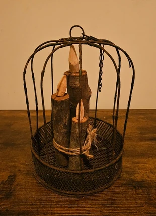 Brocante woondecoratie/tafelstuk met houten kaarsen, staat: Goed, € 7,95, € 9,05 inclusief Kopersbescherming