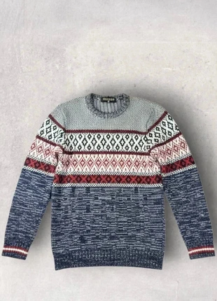 Pull Firetrap jacquard -vintage-maille-Parfait état-Bleu-Taille S, marque: Firetrap, état: Très bon état, taille: S / 36 / 8, 15,00 €, 16,45 € Protection acheteurs incluse