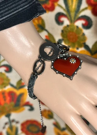 Bracelet Hard Rock Cafe noir et coeur rouge vintage Y2K, marque: Hard Rock, état: Bon état, 10,00 €, 11,20 € Protection acheteurs incluse