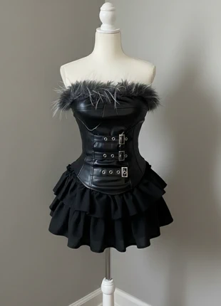 Haut à bretelles fourrées Y2K femme avec zip, tube top coréen uni idéal automne et fêtes chic, brand: Vintage Dressing, condition: Very good, size: S / 36 / 8, €34.99, €37.44 includes Buyer Protection