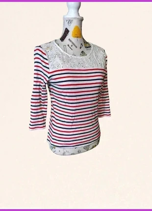 Tee-shirt marinière manche longue rouge et bleu - taille 1 - très bon état, marque: Zamba, état: Très bon état, taille: S / 36 / 8, 2,00 €, 2,80 € Protection acheteurs incluse