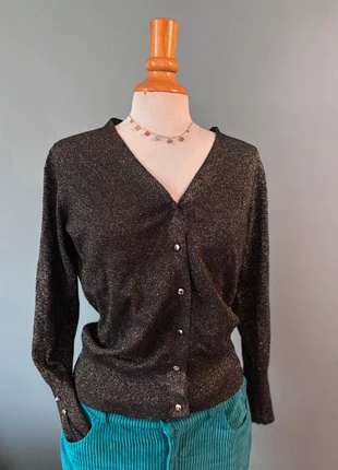🖤 Cardigan noir et doré taille S, brand: Molly Bracken, condition: Very good, size: S / 36 / 8, €12.00, €13.30 includes Buyer Protection