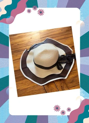 Chapeau de plage - paille - blanc ruban noir, condition: New with tags, size: 54, €9.99, €11.19 includes Buyer Protection Pro
