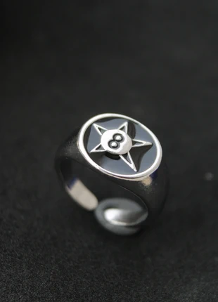 Bague réglable y2k médiévale billard 8, état: Très bon état, taille: Ajustable, 15,00 €, 16,45 € Protection acheteurs incluse