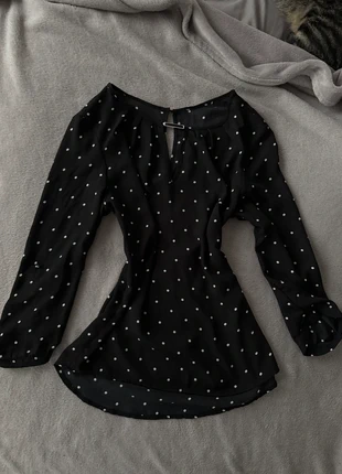 blusa camicetta nera a pois, brand: Vintage Dressing, condizioni: Ottime, taglia: S / IT 40 / EU 36, €6.00, €7.00 include la Protezione acquisti