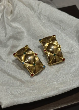 Orecchini Vintage a clip color oro con brillantini colorati, marque: Vintage Chic, état: Très bon état, 12,00 €, 13,30 € Protection acheteurs incluse