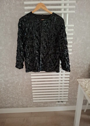 Chaqueta lentejuelas negra, marque: boutique, état: Neuf sans étiquette, taille: XXL / 44 / 16, 17,90 €, 19,50 € Protection acheteurs incluse
