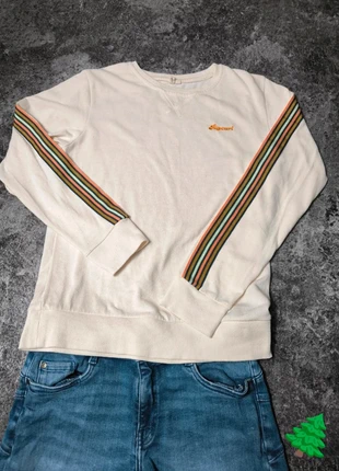 Pull fin Rip Curl blanc femme style surf rétro manches rayées, marca: Rip Curl, estado: Muito bom, tamanho: S / 36 / 8, €13.90, €15.30 inclui Proteção do Comprador Pro