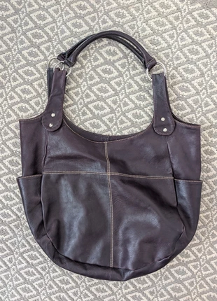 Grand sac violet en cuir, brand: sans marque, condition: Very good, €8.00, €9.10 includes Buyer Protection