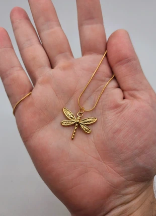 Stainless steel goude libelle ketting, merk: Boutiek, staat: Nieuw zonder prijskaartje, € 5,95, € 6,95 inclusief Kopersbescherming Pro