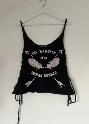 zwart hemdje topje met touwtjes, merk: The Sting, staat: Heel goed, maat: XS / 34 / 6, € 7,00, € 8,05 inclusief Kopersbescherming