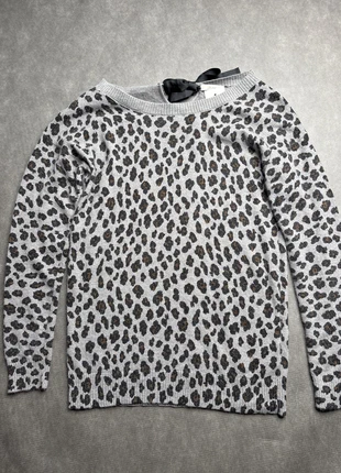 Pull motif léopard gris avec noeud tout doux angola, marque: te chichi, état: Très bon état, taille: S / 36 / 8, 22,00 €, 23,80 € Protection acheteurs (Pro) incluse