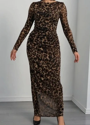Robe longue moulante à imprimé léopard marron et noir style soirée élégante, brand: Bai Amour, condition: Very good, size: M / 38 / 10, €34.99, €37.44 includes Buyer Protection