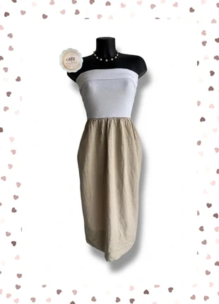 Robe lin bustier Zara blanc et beige taille M, marke: Zara, zustand: Sehr gut, größe: M / 38 / 10, 14,00 €, 15,40 € inklusive Vinted-Käuferschutz