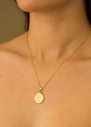 Collier pièces de monnaie Élisabeth 2cm argent 925 plaqué or 18k, marke: mynelhan jewels, zustand: Neu, mit Etikett, 25,99 €, 27,99 € beinhaltet Vinted-Käuferschutz Pro