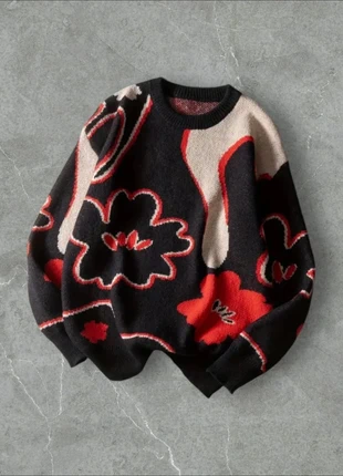 Knit pull-over col rond - design feur - Taille M - unisexe - y2k tricot, brand: Boutique Parisienne, condizioni: Ottime, taglia: M / IT 42 / EU 38, €64.00, €67.90 include la Protezione acquisti Pro