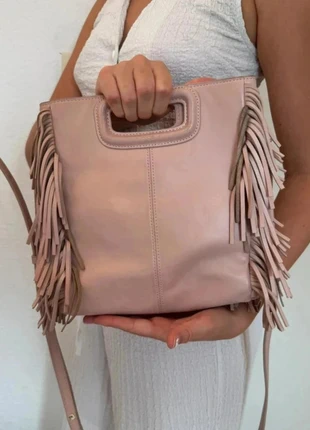 Sac à bandoulière Maje à franges rose, brand: Maje, condition: Very good, €78.00, €82.60 includes Buyer Protection