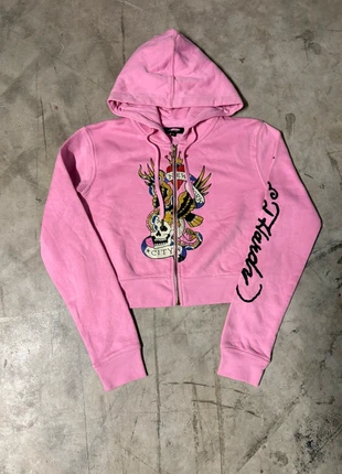 Sweat à capuche Ed Hardy coton printed zip hoodie y2k japan SE2-AA, brand: Ed Hardy, condition: Very good, size: L / 40 / 12, €34.90, €37.35 includes Buyer Protection