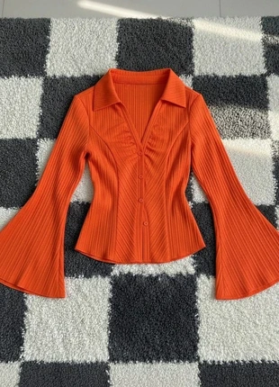 Chemise orange plissée manches évasées style rétro été taille S, brand: Vintage Dressing, condition: Very good, size: S / 36 / 8, €27.90, €30.00 includes Buyer Protection