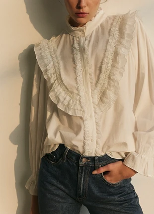 Chemise avec dentelle coton, condition: New with tags, size: One size, €14.50, €15.93 includes Buyer Protection