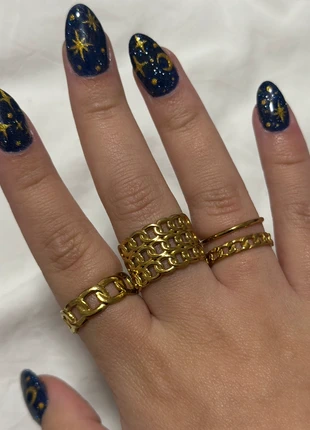 Anillos de acero inoxidable dorados y ajustables., marque: maremia shop, état: Très bon état, taille: Ajustable, 6,50 €, 7,53 € Protection acheteurs incluse