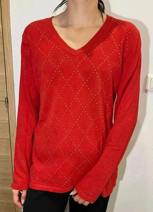 Pull Tommy Hilfiger Rouge - Col V - Taille L - Femme, marque: Tommy Hilfiger, état: Très bon état, taille: L / 40 / 12, 17,90 €, 19,50 € Protection acheteurs incluse