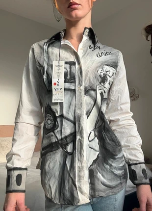 Vintage Handpainted Blouse by Musso, merk: Vintage Dressing, staat: Nieuw met prijskaartje, maat: M / 38 / 10, € 17,50, € 19,08 inclusief Kopersbescherming Pro