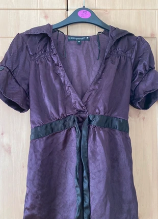 Purple and black pinstripe satin blouse, marque: Jennyfer, état: Très bon état, taille: S / 36 / 8, 8,00 €, 9,10 € Protection acheteurs incluse