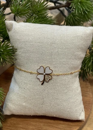 Bracelet trefle strass - doré, marque: un jour un style, état: Neuf sans étiquette, 12,50 €, 13,83 € Protection acheteurs (Pro) incluse