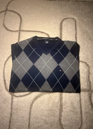 Pull Col v Tommy Hilfiger Logo Brodé | Taille XS Homme | Bleu Marine - Gris, brand: Tommy Hilfiger, condition: Very good, size: XS, €20.90, €22.65 includes Buyer Protection