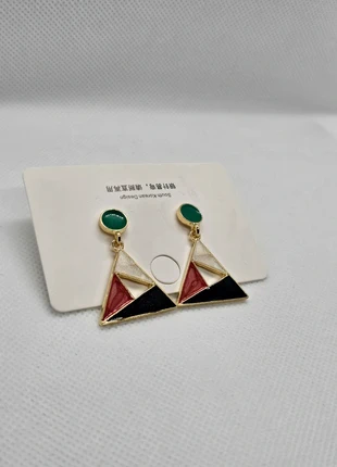 Geometric Triangle Drop Earrings – Multicolour, Korean Style, condition: New with tags, £4.99, £5.94 includes Buyer Protection