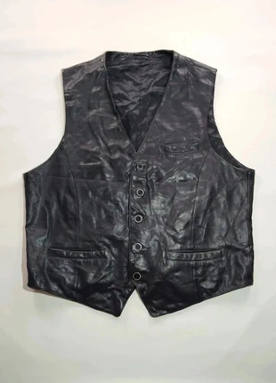 Veste en cuir sans manche vintage noir Taille 2XL, marque: Vintage Dressing, état: Bon état, taille: XXL, 18,00 €, 19,60 € Protection acheteurs (Pro) incluse