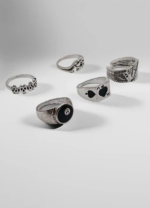 Lot 5 bagues argentées | style chrome grunge Y2K mix unisexe, brand: CHROME, condition: Very good, size: Adjustable, €17.90, €19.50 includes Buyer Protection Pro