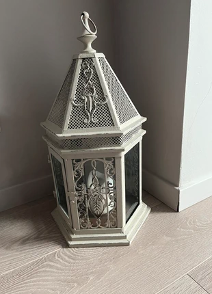 Lanterne Shabby Chic Maison du Monde – Métal blanc patiné 43 cm, marque: Maisons du Monde, état: Neuf, 40,00 €, 42,70 € Protection acheteurs incluse