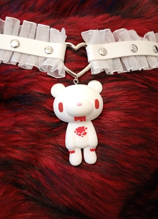 Choker blanc et rouge, marque: Dolls Kill, état: Neuf sans étiquette, 16,50 €, 18,03 € Protection acheteurs (Pro) incluse