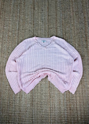 Pull Col V Rose Pâle Torsadé Vintage, Funky Knitwear, Cable Knit Sweater Taille XXL, marque: Vintage Dressing, état: Très bon état, taille: XXL / 44 / 16, 20,00 €, 21,70 € Protection acheteurs (Pro) incluse