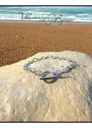 Bracelet en acier inoxydable argenté fermoir bâton - Uhaina Bijoux, marke: Uhaina Bijoux, zustand: Neu, mit Etikett, 9,00 €, 10,15 € beinhaltet Vinted-Käuferschutz Pro