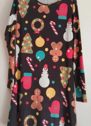 Christmas Mini Dress for Women – Black Long Sleeve Holiday Dress with Festive Print (Size M), marque: Ideal, état: Neuf sans étiquette, taille: M / 38 / 10, 19,95 €, 21,65 € Protection acheteurs incluse