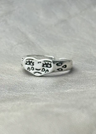 Bague visage triste en acier inoxydable, brand: CHROME, condition: Very good, size: Adjustable, €10.00, €11.20 includes Buyer Protection