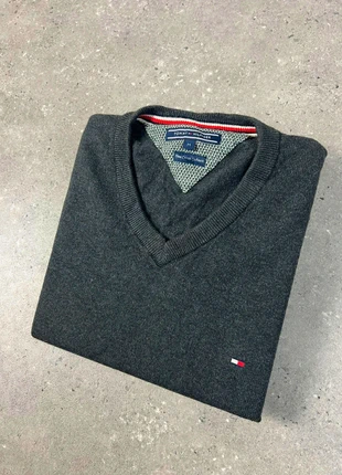 Pull/Sweat a col V Tommy Hilfiger M Homme Gris logo brodé coton cachemire, marque: Tommy Hilfiger, état: Très bon état, taille: M, 20,25 €, 21,96 € Protection acheteurs (Pro) incluse
