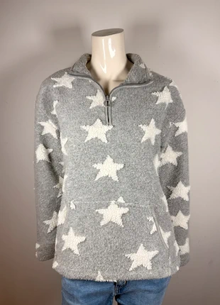 Grey star fleece sweater for women, cozy casual winter style, brand: Vintage Dressing, condition: Very good, size: S / 36 / 8, €22.90, €24.75 includes Buyer Protection