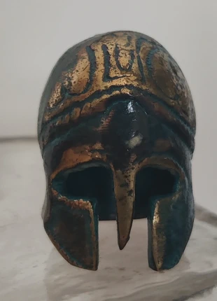 Bronze Casque Grec militaire en Bronze avec une patine vert gris, marque: casque grec, état: Comme neuf, 13,00 €, 14,35 € Protection acheteurs incluse