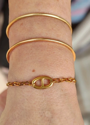 Bracelet à maille ovale et pendentif maille marine - Acier inoxydable, brand: Vintage Chic, condition: Very good, €10.00, €11.20 includes Buyer Protection Pro