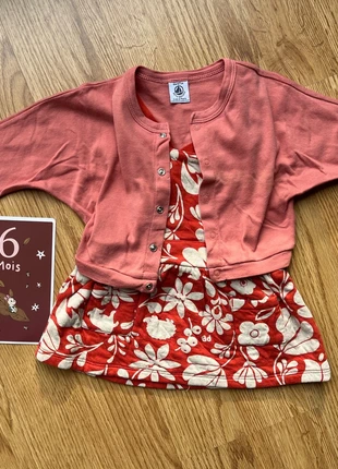 Robe + gilet fin coton - corail/beige/orange 6 mois Petit Bateau, marque: Petit Bateau, état: Très bon état, taille: 3-6 mois / 62 cm, 8,50 €, 9,63 € Protection acheteurs incluse