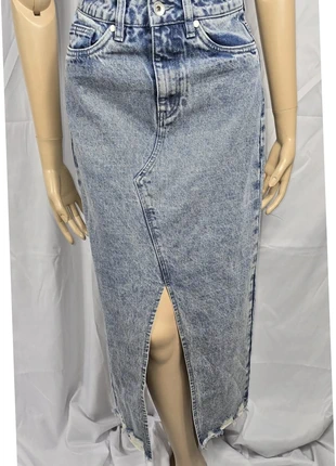 Jupe mi-longue en jean, fente avant, EKSEPT, taille xs, très bon état, merk: Eksept, staat: Heel goed, maat: XS / 34 / 6, € 9,00, € 10,15 inclusief Kopersbescherming Pro