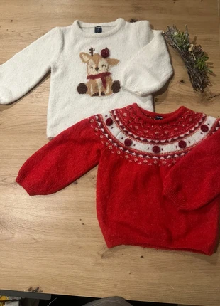 Pulls de Noël 2 ans – Lot de deux Mixte, marque: Kiabi, état: Très bon état, taille: 24-36 mois / 92 cm, 11,00 €, 12,25 € Protection acheteurs incluse
